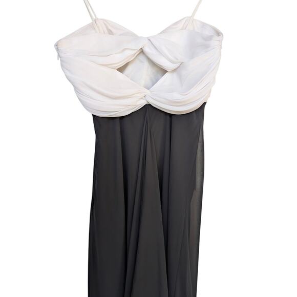Cache (Vintage?) Strapless Column Gown Black and White Formal 8 - Picture 4 of 13
